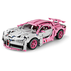 1:14 Pink Race Car Building Blocks, 1,144-Piece Supercar Model Kit