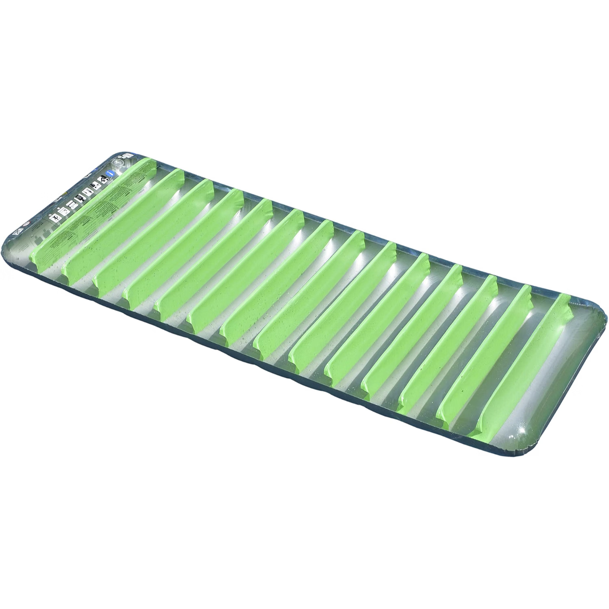 76" Green and Gray Inflatable Sun Tanning Swimming Pool Mattress Raft