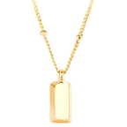 S925 Sterling Silver Small Bar Necklace for Women, Gold-Plated Pendant with Adjustable Chain