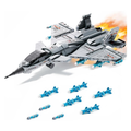 Military Fighter Jet Building Set, 577-Piece Aircraft Model Kit with Foldable Wings