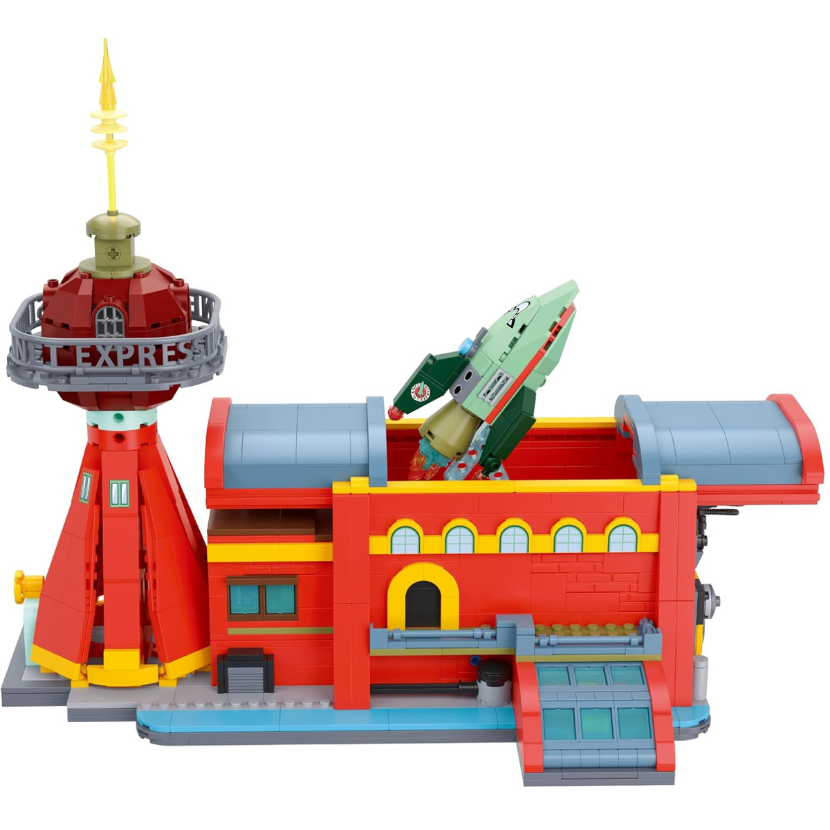 Futurama Planet Express Headquarters Building Set, 1,135-Piece Model with Light-Up Tower