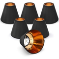 Gugxiom Small Lamp Shade Set of 6, Barrel clip on lamp shade, 2.8" × 6" × 5" Chandelier Shades for Table Lamps and Wall Lamps