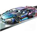 1:14 Sport Car Building Blocks, Technical Racing Model with LED Lights