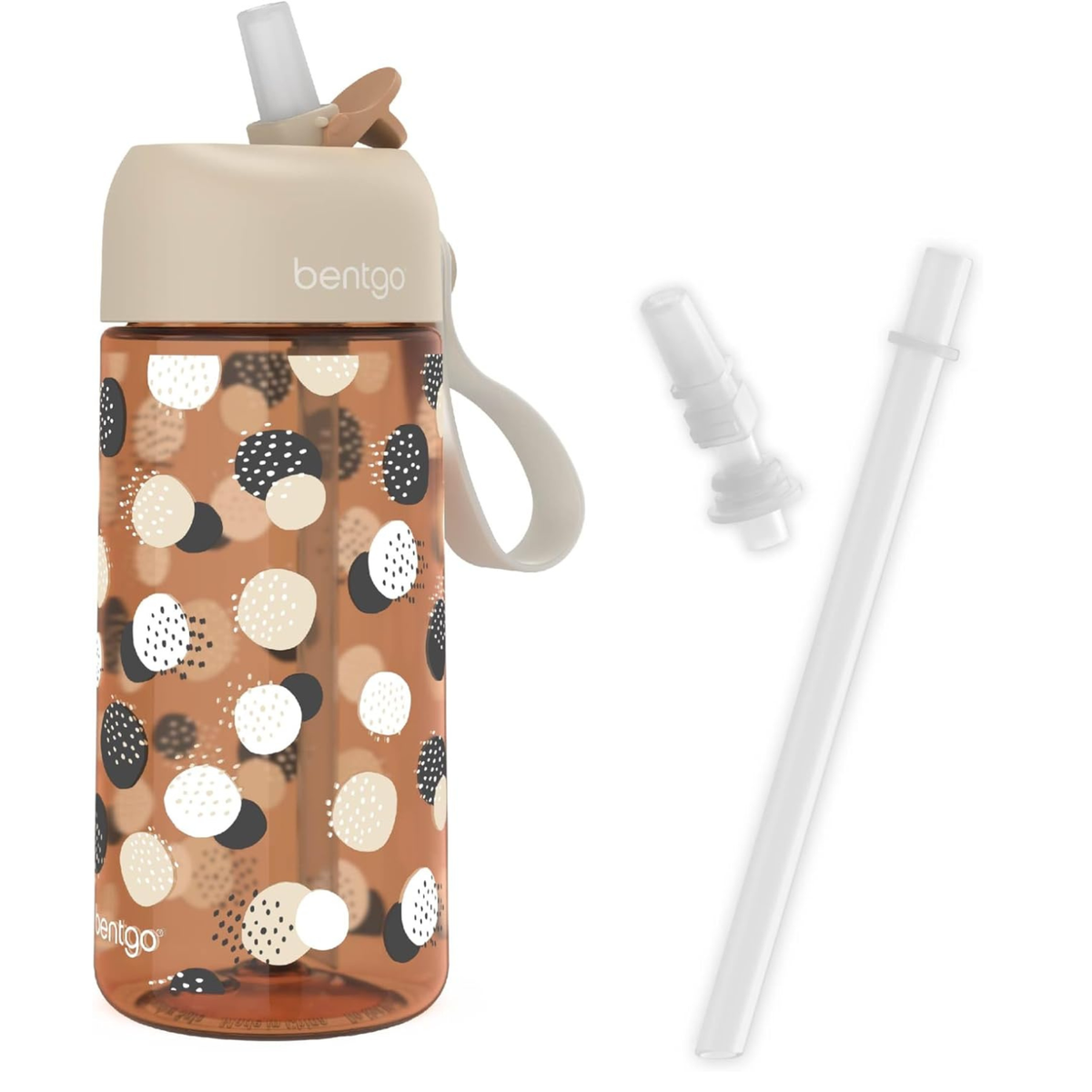 Kids Water Bottle, Replacement Straws Set, Leak-Proof, 15 oz