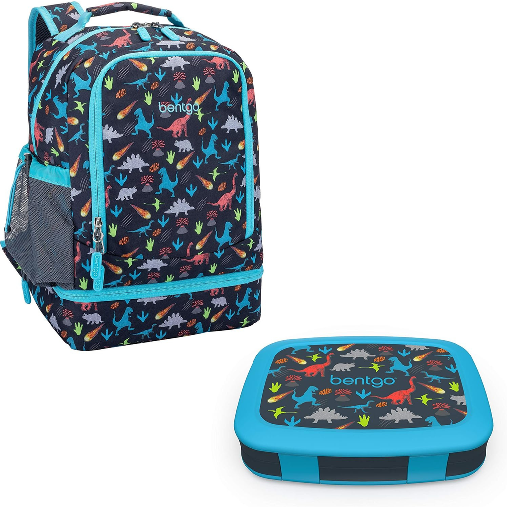 2-in-1 Backpack & Insulated Lunch Bag Set With Kids Prints Lunch Box
