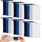 100 Pcs Microfiber Sunglasses Pouches, Soft Drawstring Eyeglasses Cases, Scratch-Proof Glasses Storage Bags