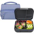 Modern Lunch Box (Dark Gray) Set With Deluxe Insulated Lunch Bag (Slate)