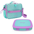 Prints Insulated Lunch Bag Set With Kids Bento-Style Lunch Box (Mermaid Scales)
