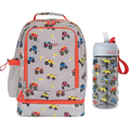 2-in-1 Backpack & Insulated Lunch Bag Set Water Bottle - New & Improved 2023 (Trucks)