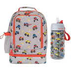 2-in-1 Backpack & Insulated Lunch Bag Set Water Bottle - New & Improved 2023 (Trucks)