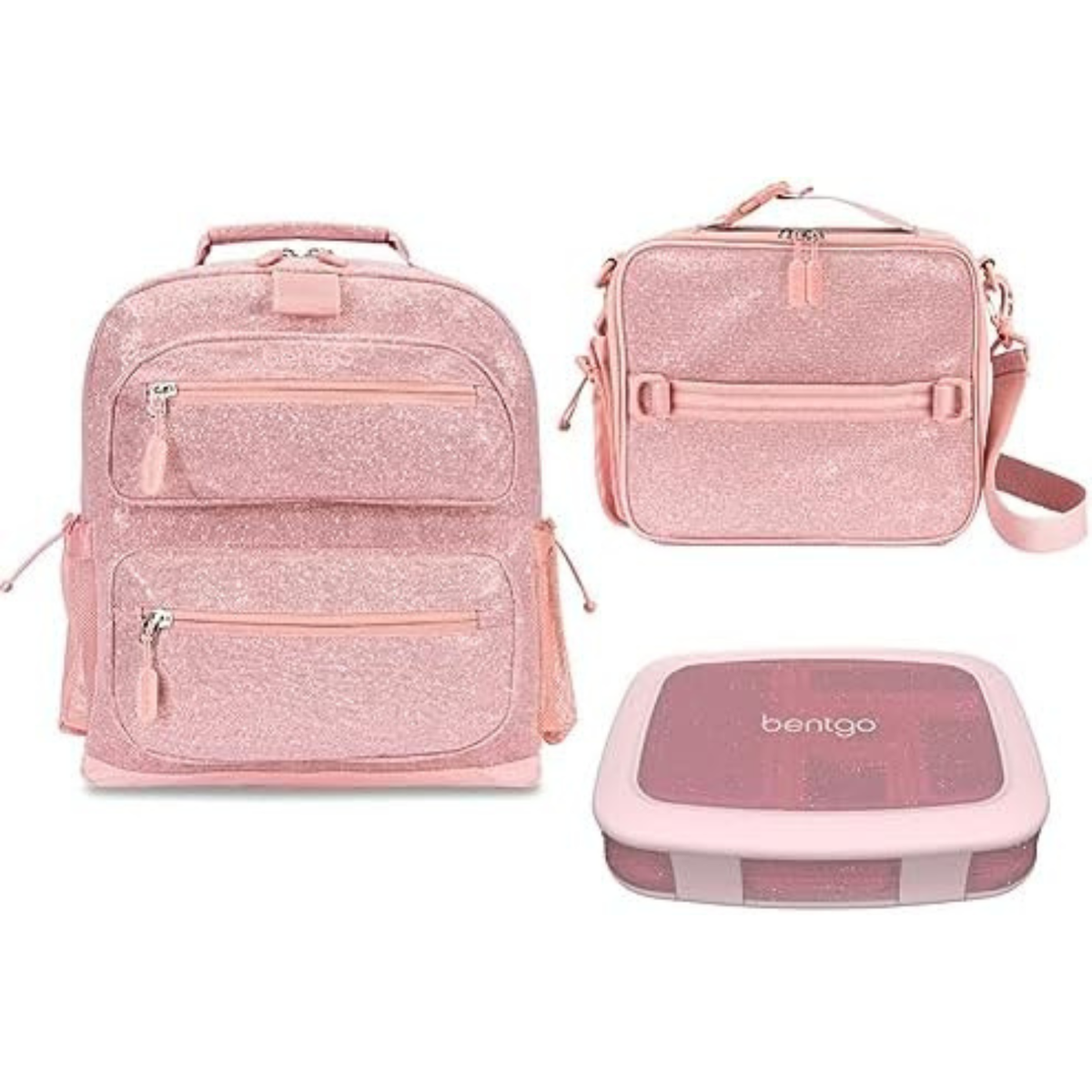 Kids 5-Compartment Lunch Box Set With Insulated Lunch Bag and Lightweight 14” Kids Backpack
