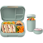 Modern Bento-Style Lunch Box Set With Reusable Snack Cup
