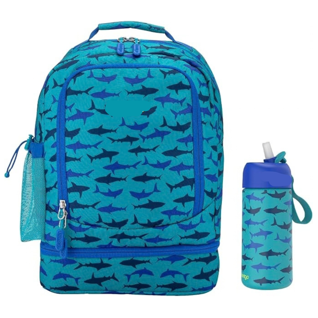 2-in-1 Backpack & Insulated Lunch Bag Set With Stainless Steel Water Bottle