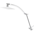 All Metal 19'' Shower Extension Arm Solid Brass Flexible Height & Angle Adjustable Shower Arm Extender With 2 Locking Joints Long Lasting Adjustable Showerhead Extender (19