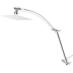 All Metal 19'' Shower Extension Arm Solid Brass Flexible Height & Angle Adjustable Shower Arm Extender With 2 Locking Joints Long Lasting Adjustable Showerhead Extender (19