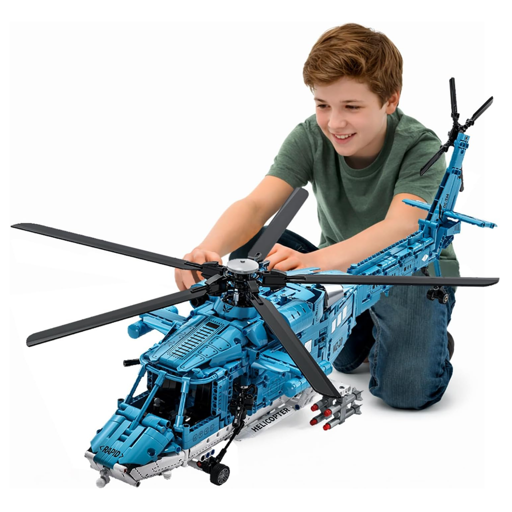 Military Helicopter Fighter Jet Building Blocks, 1,521-Piece Technic Aircraft