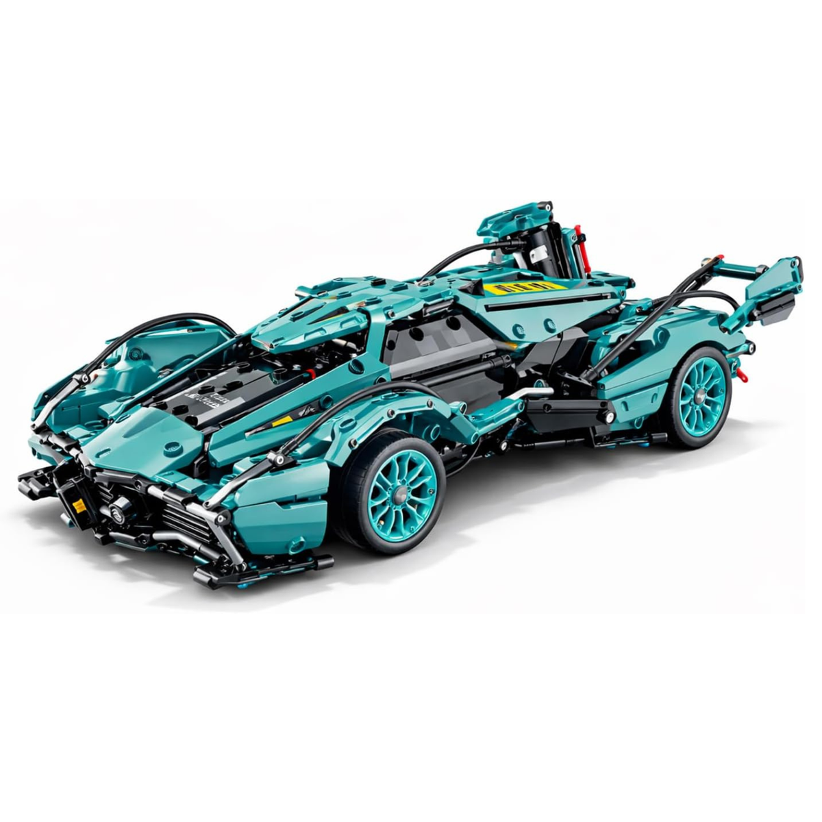 1:14 Blue Race Car Building Blocks, 981-Piece Supercar Model Kit