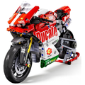 1:10 Motorcycle Building Set, 883-Piece Model Kit with Display Stand