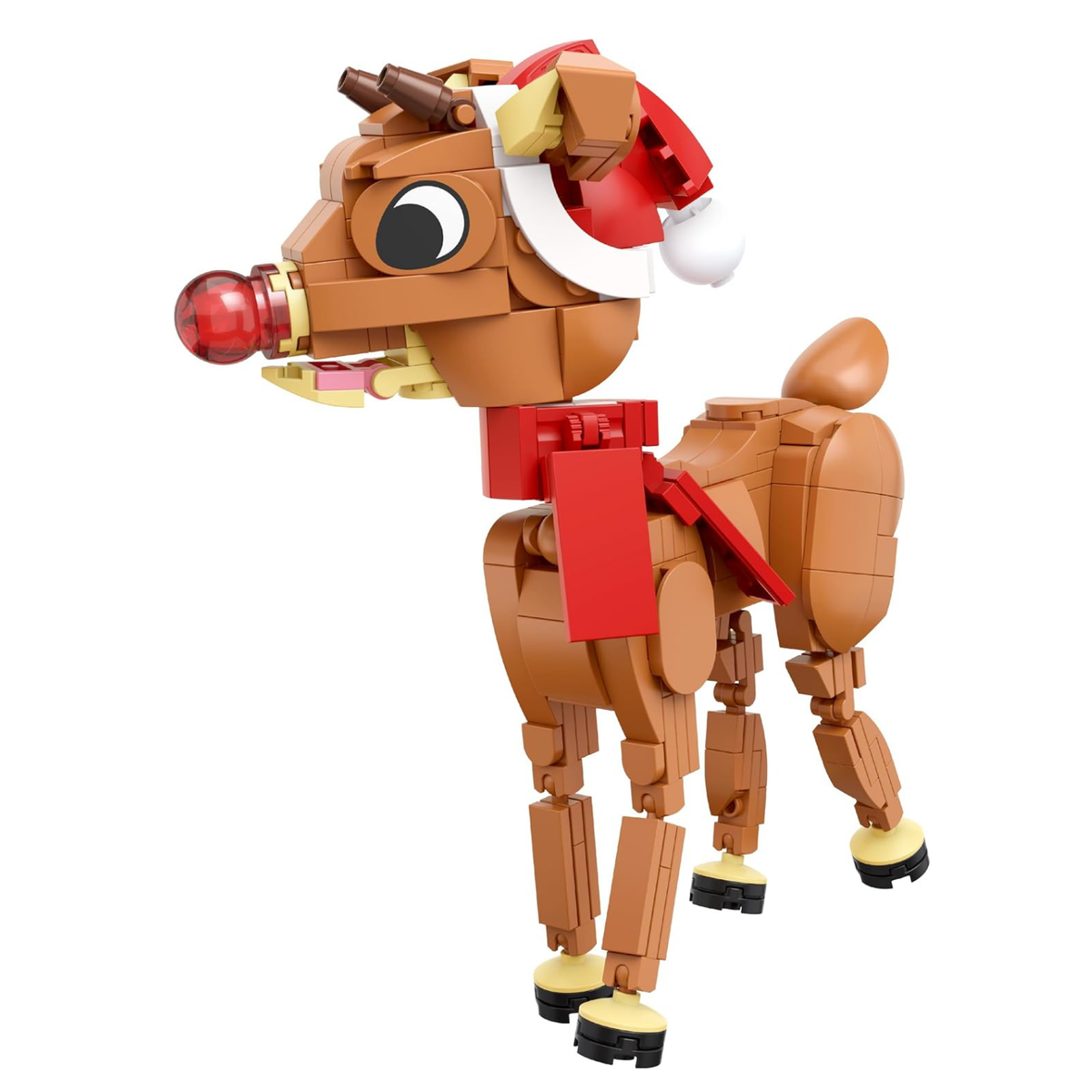 Rudolph the Red-Nosed Reindeer Building Set, 325-Piece Posable Christmas Figure