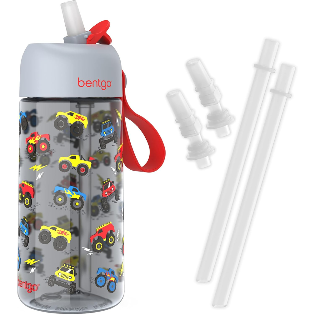 Kids Water Bottle, Replacement Straws Set, 15 oz, Leak-Proof