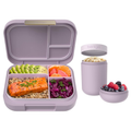 Modern Bento-Style Lunch Box Set With Reusable Snack Cup (Orchid)