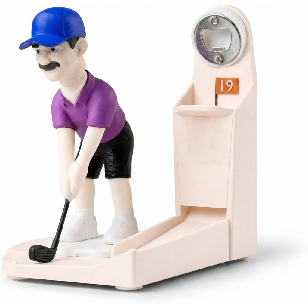 Fun Golf Bottle Opener Game with Cap Launcher for Home Bar