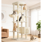 Made4Pets 71" Tall Cat Tree, Multi-Level Tower with Condo, Hammocks & Perches