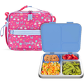 Kids Insulated Lunch Bag and Stainless Steel Lunch Box Set