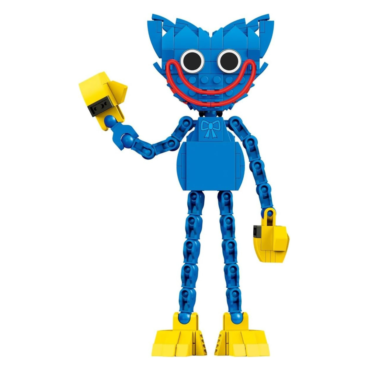 Poppy Playtime Huggy Wuggy Building Set, 240-Piece Posable Figure with Interchangeable Faces