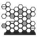 Black Honeycomb Wood Earring Holder, 140+ Hole Jewelry Display Stand for Studs & Dangle Earrings