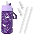 Kids Stainless Steel Water Bottle, Replacement Straws Set