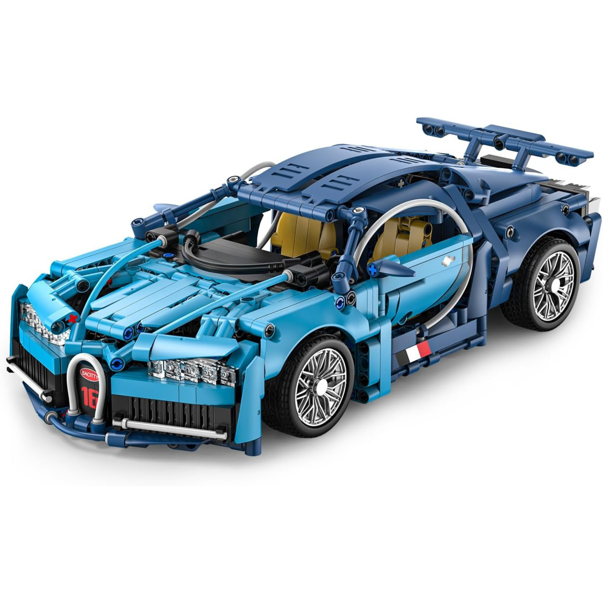 Blue Race Car Building Blocks, 1:14 Supercar Model Kit, 1,144 Pieces