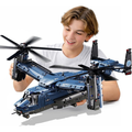 Military Helicopter Building Kit, V-22 Osprey Aircraft Model, 1,486 Pieces