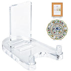 Clear Acrylic Plate Display Stand Holder - Adjustable Heavy Duty Easel Riser for Decorative Dishes Picture Frames Art Canvas Plaques Tabletop Picture Frame Holder Racks for Indoor Home Decor