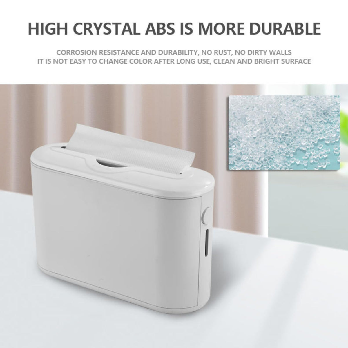 Pollock Desktop Paper Towel Dispenser - Modern Countertop Z-Fold & Multifold Paper Towel Holder for Bathroom, Kitchen, Office & Commercial Restrooms - Durable ABS Plastic (White, BLK-3857)