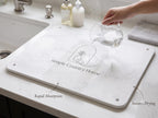 Diatomaceous Earth Stone Dish Drying Mat for Kitchen Counter - Ultra Absorbent Drying Stone, Fast Dry Non Slip ( 16x12 Inch )
