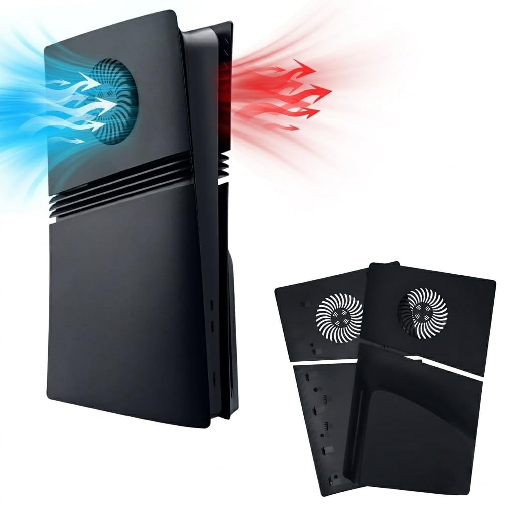 Custom Replacement Faceplate Side Panel Covers Shell Case Housing with Cooling Heat Dissipation Vents & Dustproof ABS Anti-Scratch Protection Compatible with Pro Digital Edition Console Matte Black