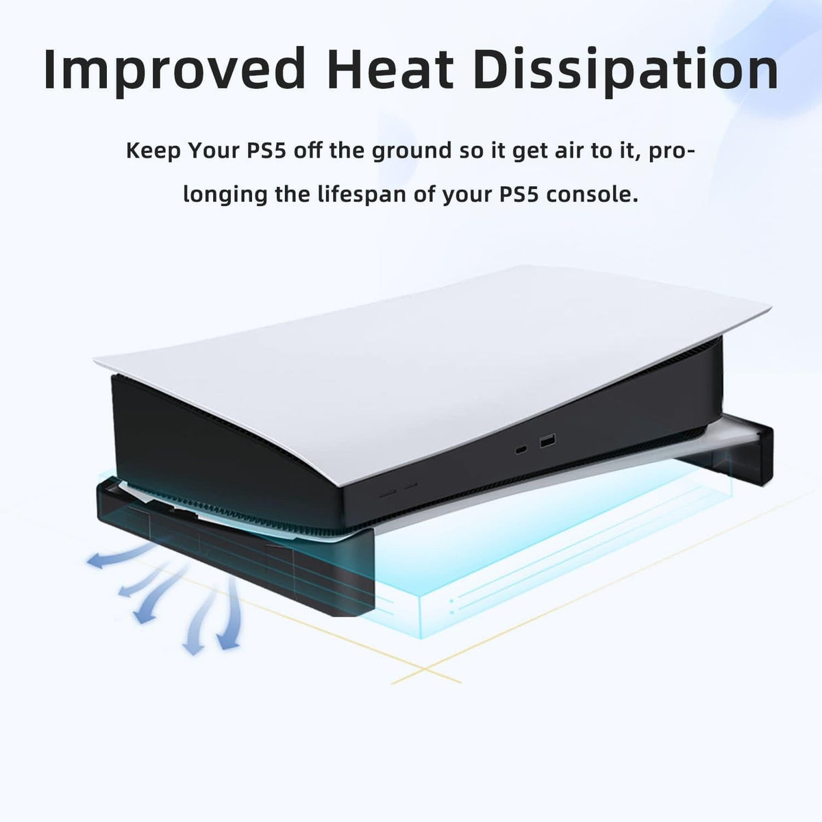 Horizontal Stand for PS5 Console (Disc & Digital Edition) - Minimalist Flat Base Holder Dock Accessories