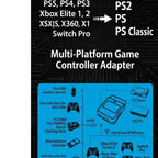 Wireless Controller Converter Adapter for PS2, PS1, PS Classic & PC Windows, Ultra-Low Latency Bluetooth Adapter with 5-Level Turbo & Custom Button Remapping