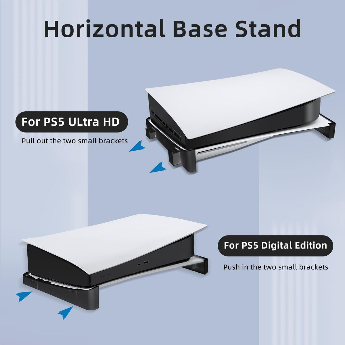 Horizontal Stand for PS5 Console (Disc & Digital Edition) - Minimalist Flat Base Holder Dock Accessories