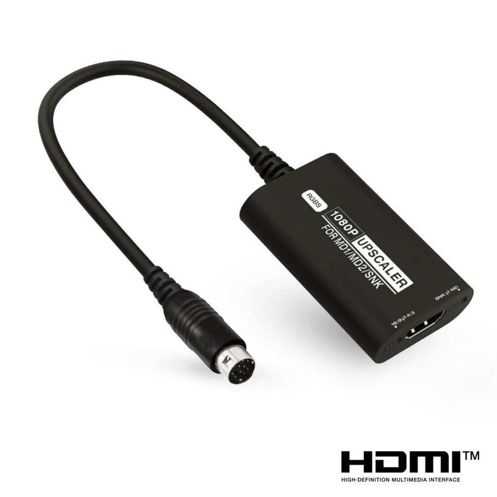 RGBS to 1080P HD Upscaler Adapter Cable for MD1 MD2 Genesis Mega Drive SNK NEO GEO Retro Gaming Consoles
