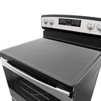 Silicone Electric Stove Top Covers - Glass Stovetop Protector Mat & Heat Resistant Countertop Liner, Extra Large Raised Ridge Dish Drying Mat for Glass Top Cooktop, Flexible Rollable Grey Cover