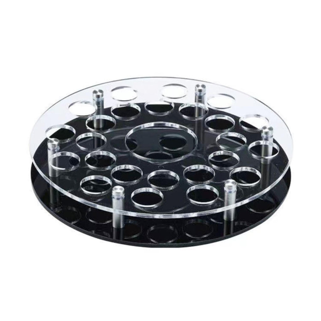 Acrylic Shot Glass Holder Display Rack - Heavy Duty Revolving Bar Serving Tray & Storage Stand for Tequila, Whiskey & Liquor Glasses, Scratch-Resistant Home Bar & Party Counter Organizer
