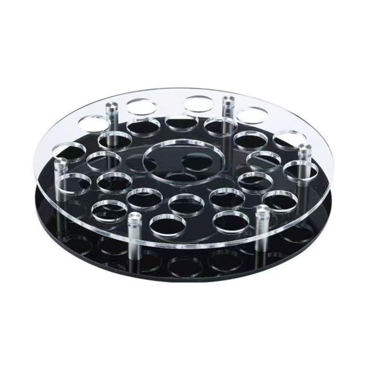 Acrylic Shot Glass Holder Display Rack - Heavy Duty Revolving Bar Serving Tray & Storage Stand for Tequila, Whiskey & Liquor Glasses, Scratch-Resistant Home Bar & Party Counter Organizer