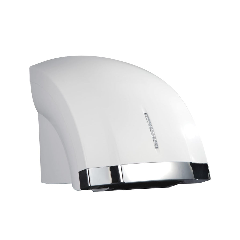 Commercial Electric Automatic Hand Dryer High Speed Wall Mounted Hot & Cold Air Sensor Hand Dryer, Fast Drying Infrared Motion Sensor Blower for Bathroom, Hotel, Office & Home Use (White & Chrome)