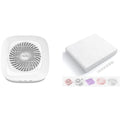 Low Noise Nail Dust Collector Set with 200 Sheets Precut Filter Paper – Powerful Suction Electric Vacuum Fan for Acrylic Nails & Gel Polish Filing with Self-Adhesive Back Hooks