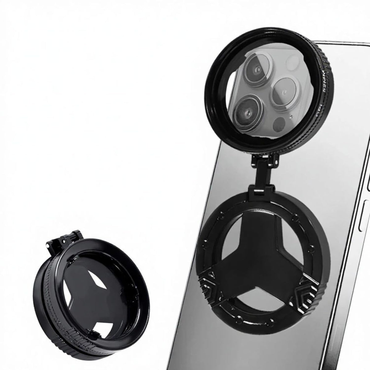 52mm CPL Phone Camera Lens Filter with Magnetic Mount Bracket - 360° Rotatable Circular Polarizer Lens Kit