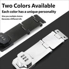 Mechanical Combination Cabinet Lock - 90 Degree and 180 Degree Collapsible Zinc Alloy Hasp Latch Lock, Keyless 3-Digit Code Security Lock for Cupboards, Cabinets, Drawers, Sheds & Doors