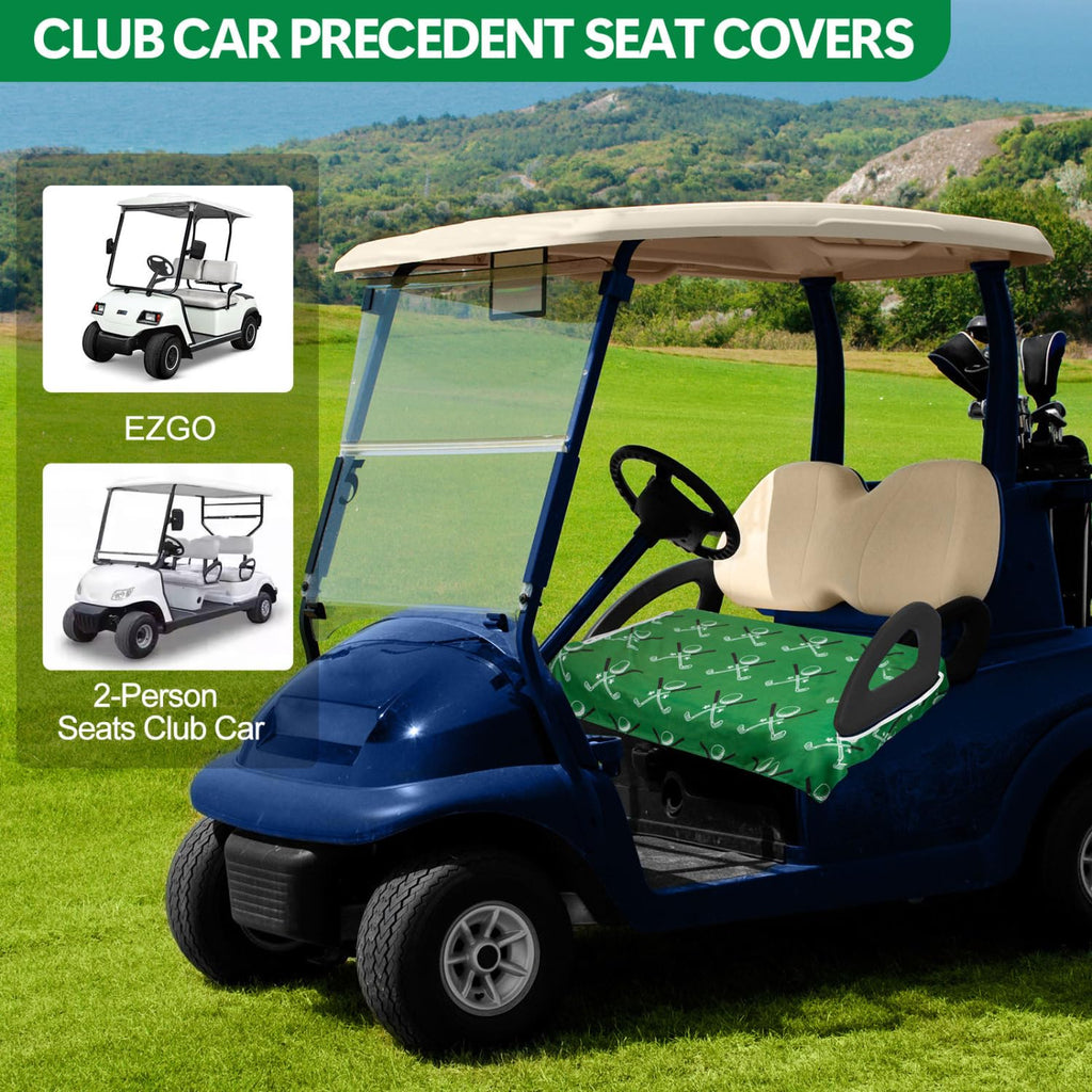 Universal Golf Cart Seat Towel Cover - 51 x 31 Inch 100 Percent Microfiber Golf Cart Seat Protector with Armrest Holes, Washable All Season Bench Blanket for Club Car Precedent EZGO Yamaha