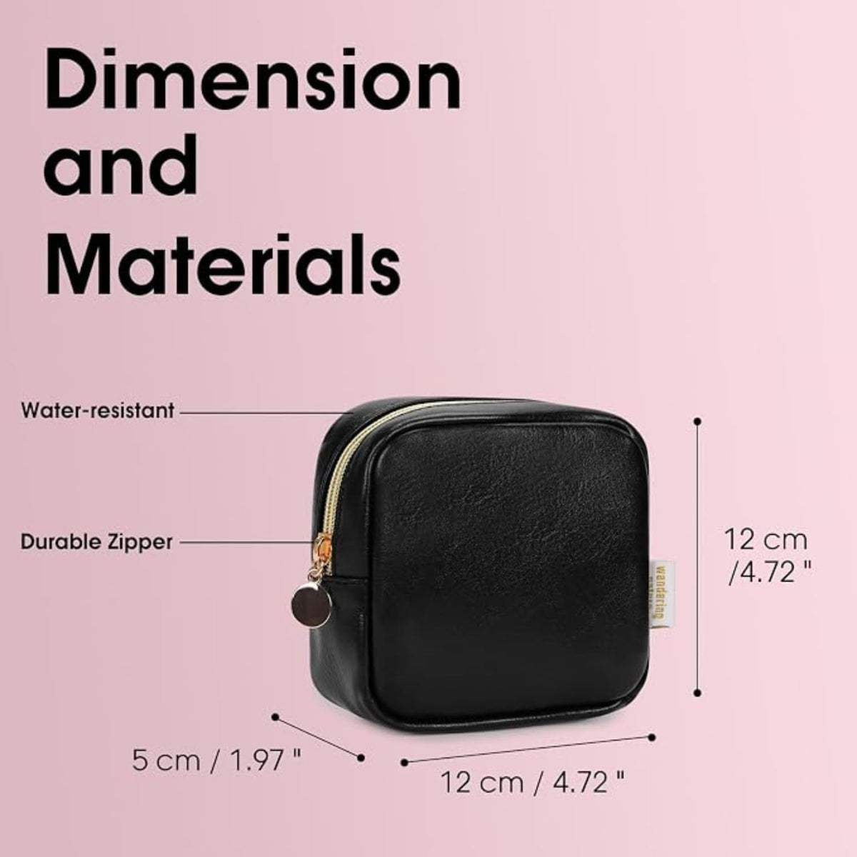 Small Makeup Bag for Purse, Mini Leather Period Bag & Feminine Hygiene Pouch